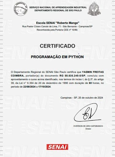 Programação em Python Senai